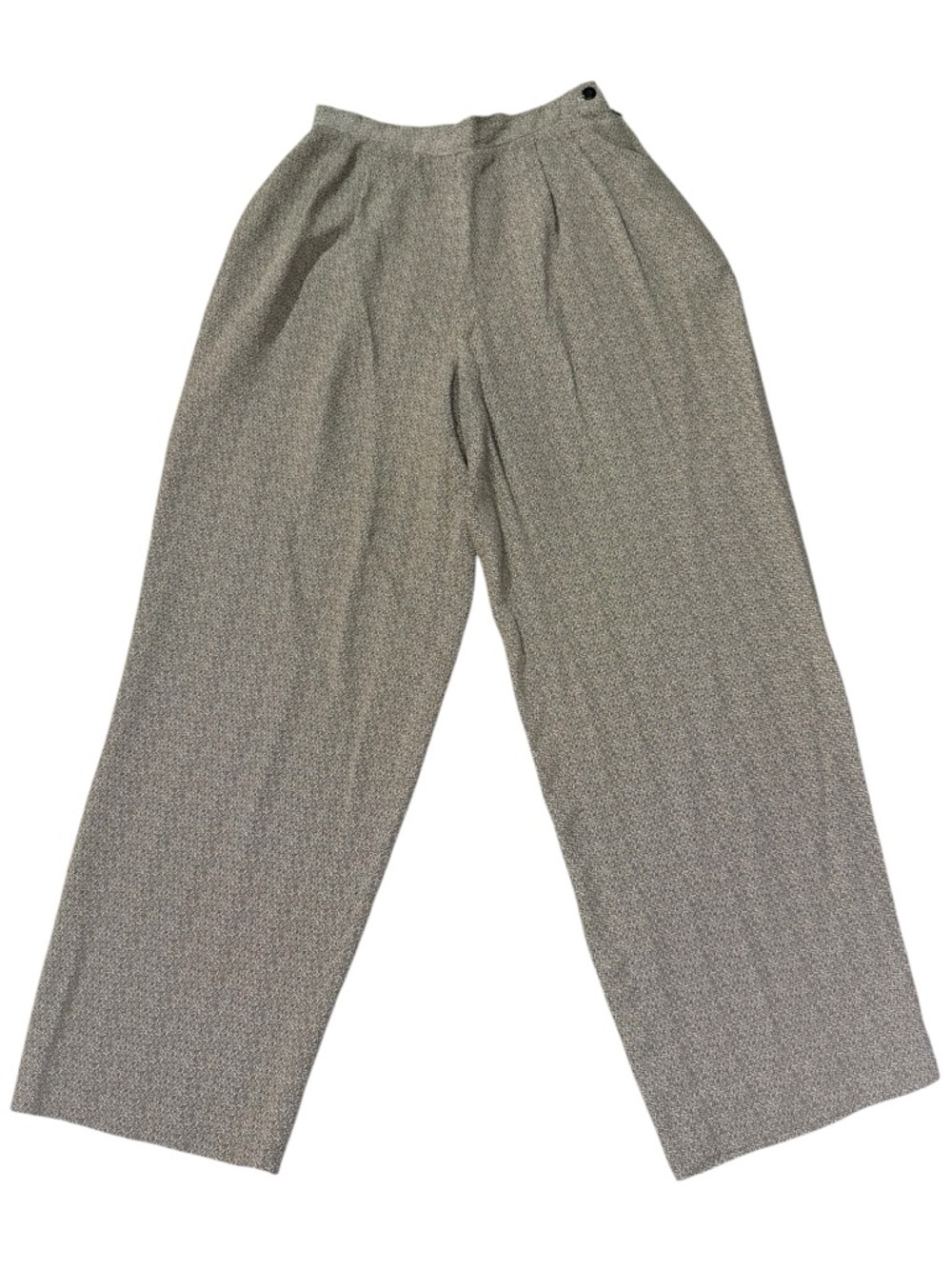 Talbots Petite 10P Black Cream Textured Wide Leg Trousers Office Night Out Date